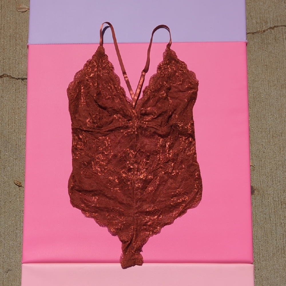 Lace Bodysuit in Rich Burgundy